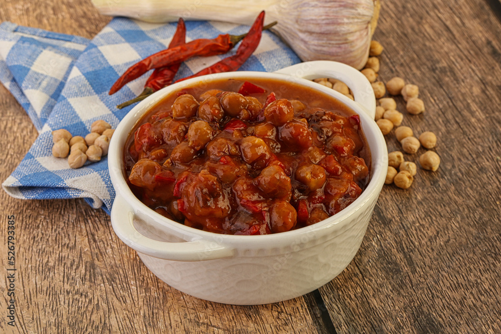 Baked chickpea with tomato sauce Baked chickpea with tomato sauce