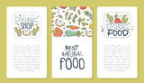 Organic Food Banner with Ripe Fruit and Vegetable Vector Template