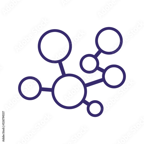 Neuron logo or nerve cell logo design molecule logo illustration template icon with vector concept