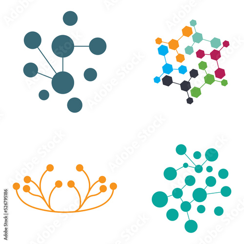 Neuron logo or nerve cell logo design,molecule logo illustration template icon with vector concept