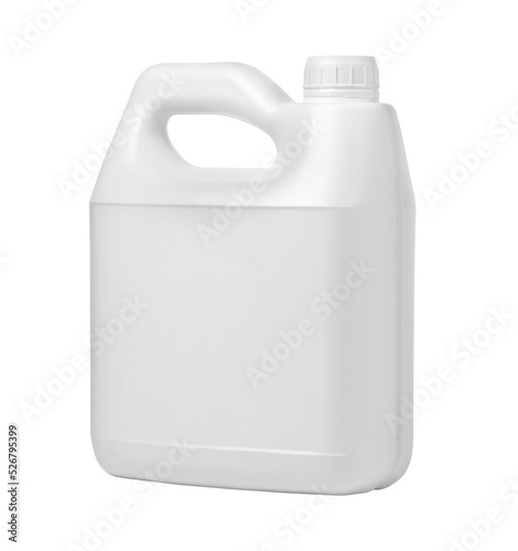 Plastic canister on white