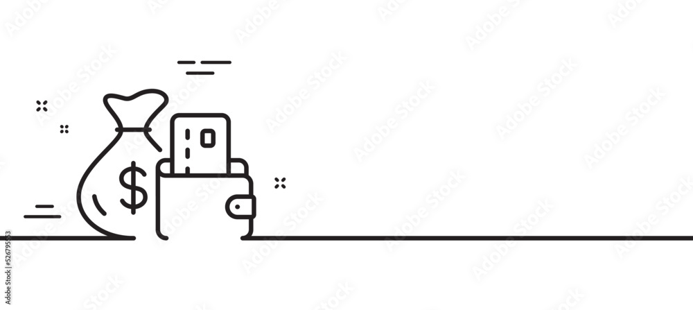 Change money line icon. Credit card sign. Cash payment symbol. Minimal line illustration background. Change money line icon pattern banner. White web template concept. Vector Change money line icon. Credit card sign. Cash payment symbol. Minimal line illustration background. Change money line icon pattern banner. White web template concept. Vector
