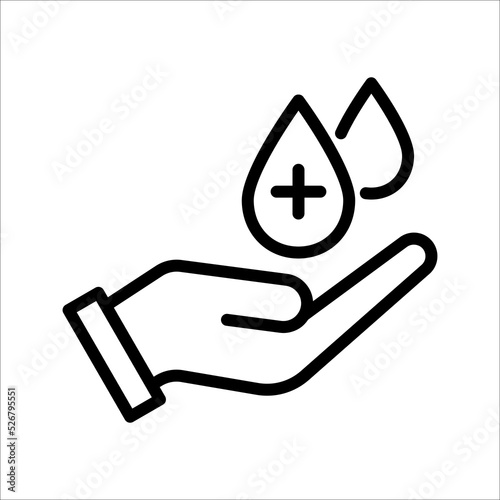 Hematology Blood cell, vessel, dna test, biochemical microscope vector illustrations for donor day on white background