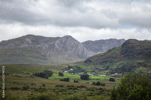 Beautiful view of rugged landscape from R336 Road, Maum, Connemara, County Galway, Ireland photo