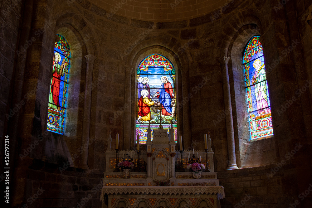 Fototapeta premium The interior of the church at Malval, Creuse.