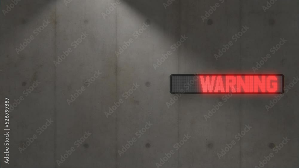 Cartel luminoso Warning led, 4K Cartel luminoso Warning led, 4K