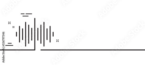 Sound wave line icon. Audio track sign. Radio music symbol. Minimal line illustration background. Sound wave line icon pattern banner. White web template concept. Vector