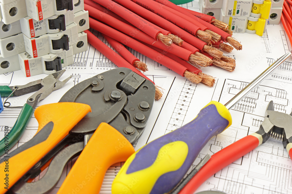 Electrical tools and materials for the installation of an electrical