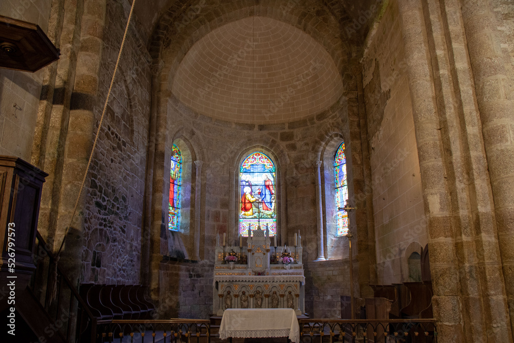 The interior of the church at Malval, Creuse.
