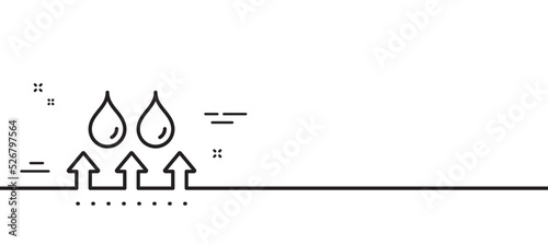 Waterproof line icon. Water resistant sign. Drop protection symbol. Minimal line illustration background. Waterproof line icon pattern banner. White web template concept. Vector