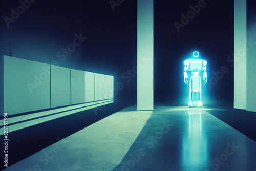 Robots 4.0 Concept, 3D illustration. © Panassak