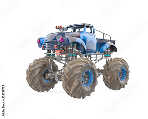 mega truck in white background