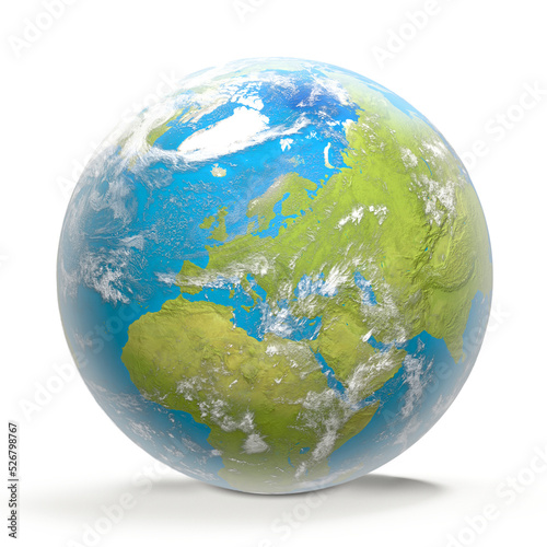 Fototapeta Naklejka Na Ścianę i Meble -  focus on continent Africa, planet earth world globe 3d-illustration. elements of this image furnished by NASA