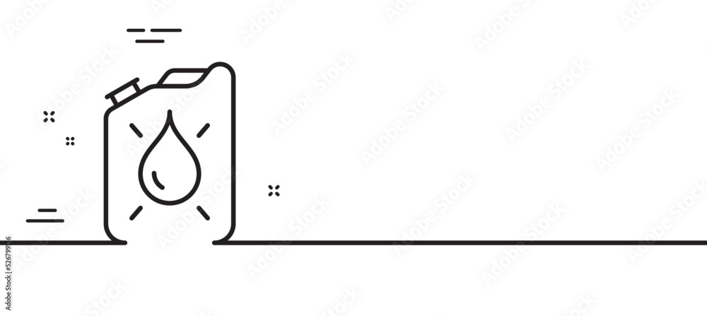 Canister line icon. Diesel fuel sign. Kerosene or gasoline container symbol. Minimal line illustration background. Canister line icon pattern banner. White web template concept. Vector Canister line icon. Diesel fuel sign. Kerosene or gasoline container symbol. Minimal line illustration background. Canister line icon pattern banner. White web template concept. Vector