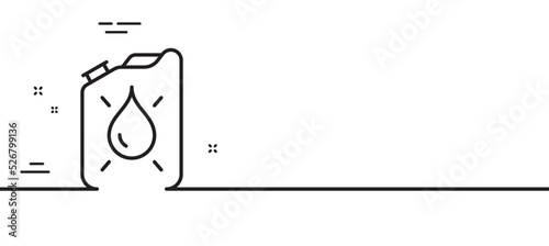 Canister line icon. Diesel fuel sign. Kerosene or gasoline container symbol. Minimal line illustration background. Canister line icon pattern banner. White web template concept. Vector