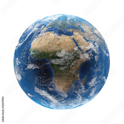 focus on continent Africa, planet earth world globe 3d-illustration. elements of this image furnished by NASA