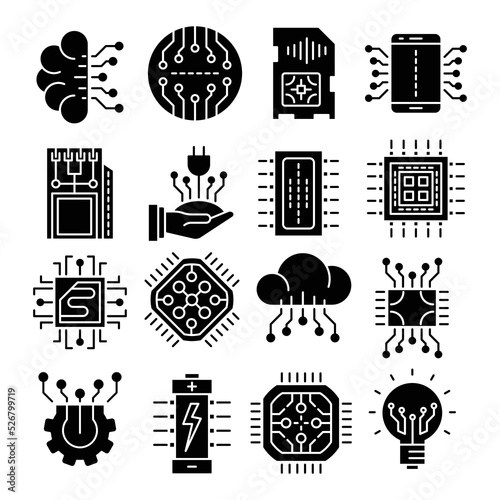 Electronics icons set