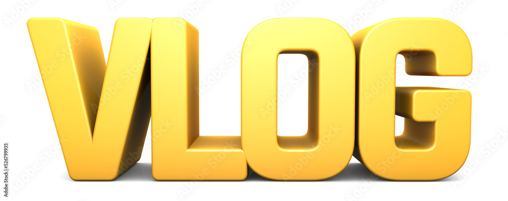 Vlog 3d isolated on white background. 3d rendering Vlog 3d isolated on white background. 3d rendering