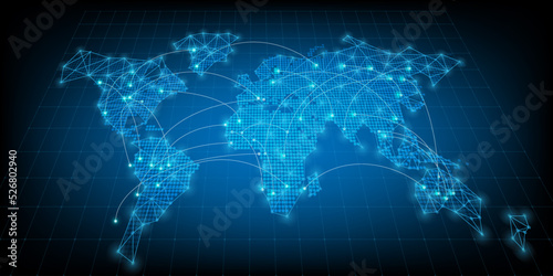 world map connection with triangle futuristic modern website background or cover page vector for technology and finance concept and education future company