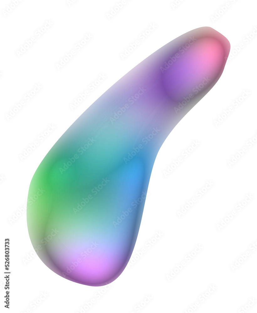 Colorful Chrome Metallic Abstract Shape