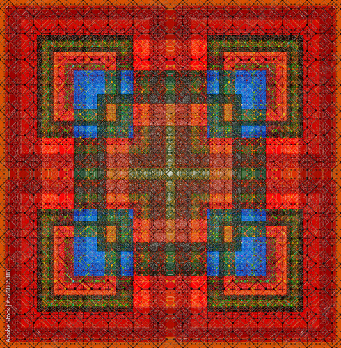 Abstract artistic illustration with geometric color shapes or colored drawings