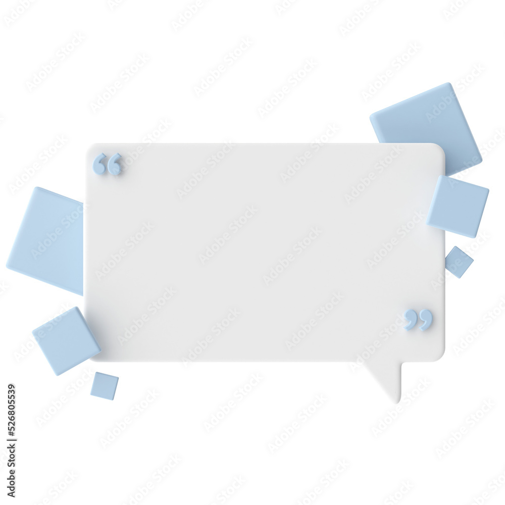 Speech bubble. 3D text box.