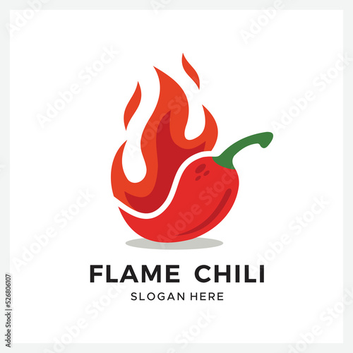 Logo design illustration flame chili 
