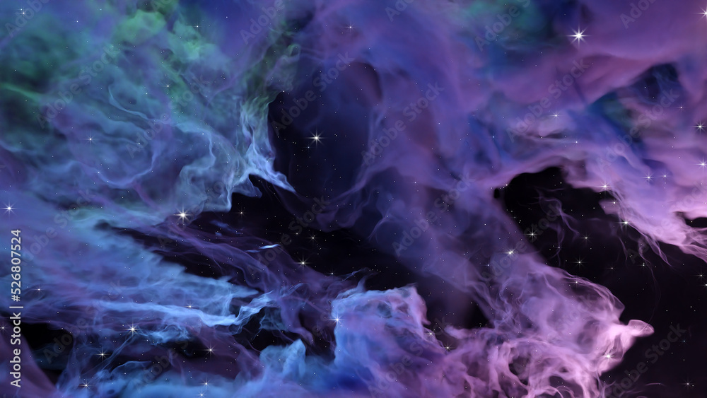 3D Render Space galaxy cloud cosmos realistic illustration background