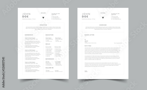 Clean Resume Layout, Minimalist resume cv template, Resume design template
