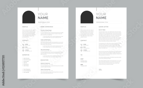 Modern Resume Template, Resume and Cover Letter Layout Vector Template