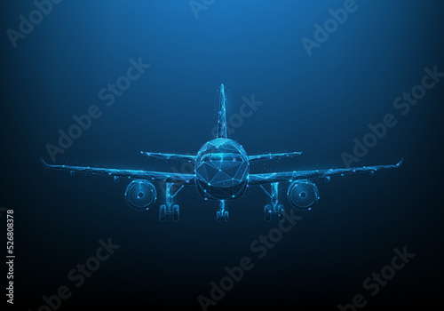 airplane flying transport digital technology. future air transport concept. logistic and travel. transportation business import and export by plane. global delivery services. vector illustration.