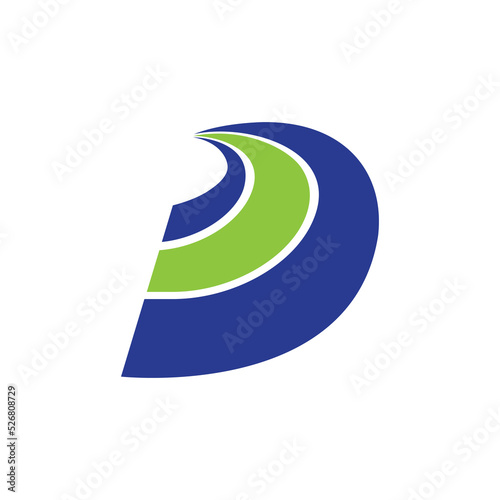D Letter Path Finance Transport Growth Investment Way Logistic Support Logo