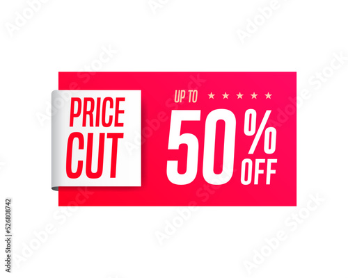 Price Cut Up To 50% Off Shopping Label