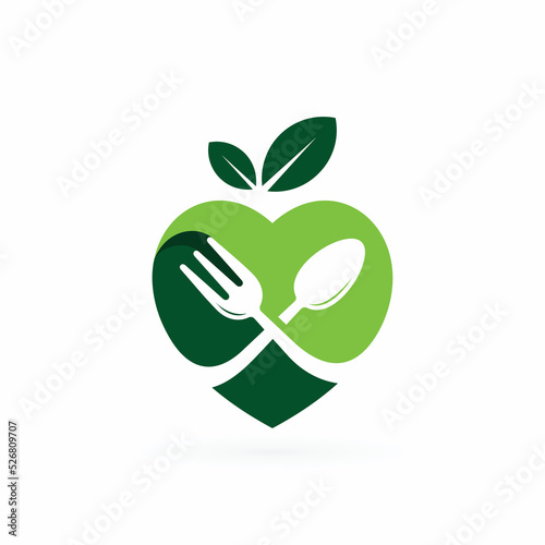 vegetarian food lover logo icon