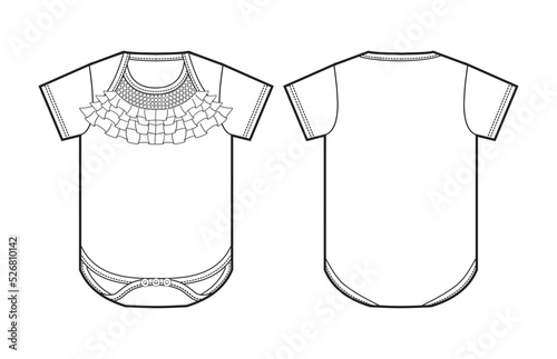 Children's body with ruffles and pearls
