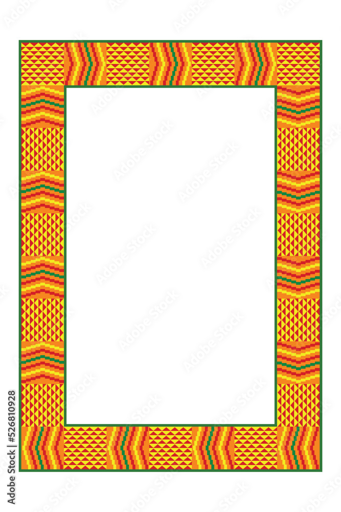 Ethnic ornamental frame. African textile pattern. Tribal design border.
