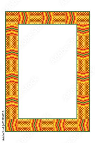 Ethnic ornamental frame. African textile pattern. Tribal design border.