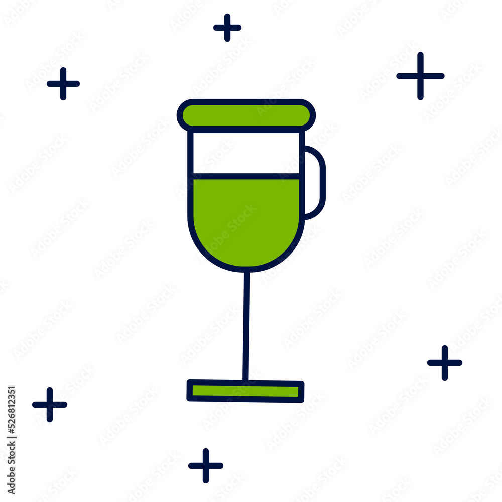 Filled outline Irish coffee icon isolated on white background. Vector Filled outline Irish coffee icon isolated on white background. Vector