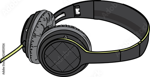 Accessory vector drawing for listening to music