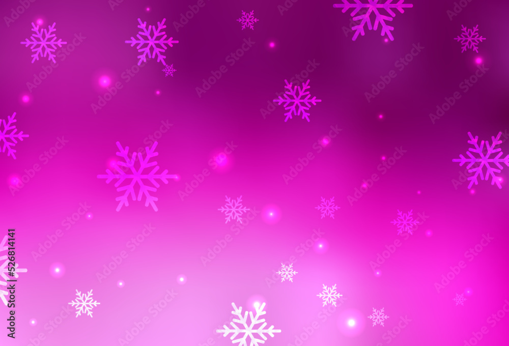 Light Pink vector background in Xmas style.