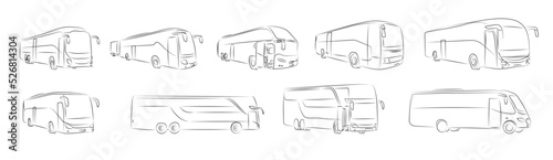 9 Reisebusse Zeichnungen | Tour buses drawings