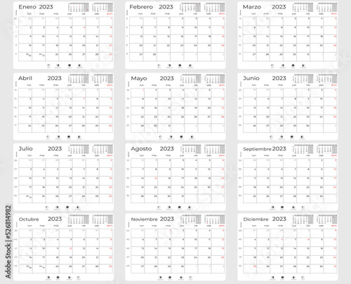 2023 calendario España lunas festivos