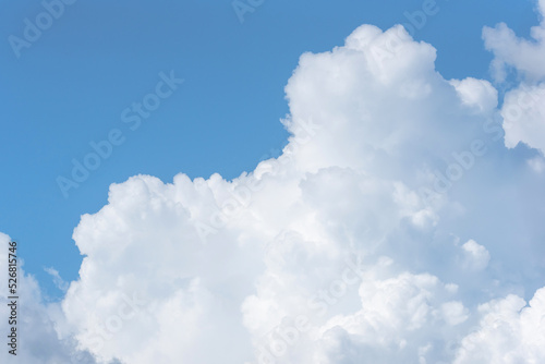 Close up of big clouds on day light, Clear blue sky and fluffy soft white cloud with copy space, Nature abstract background image © enanuchit