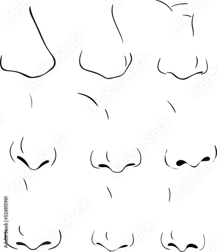 Nose set silhouette vector design handmade