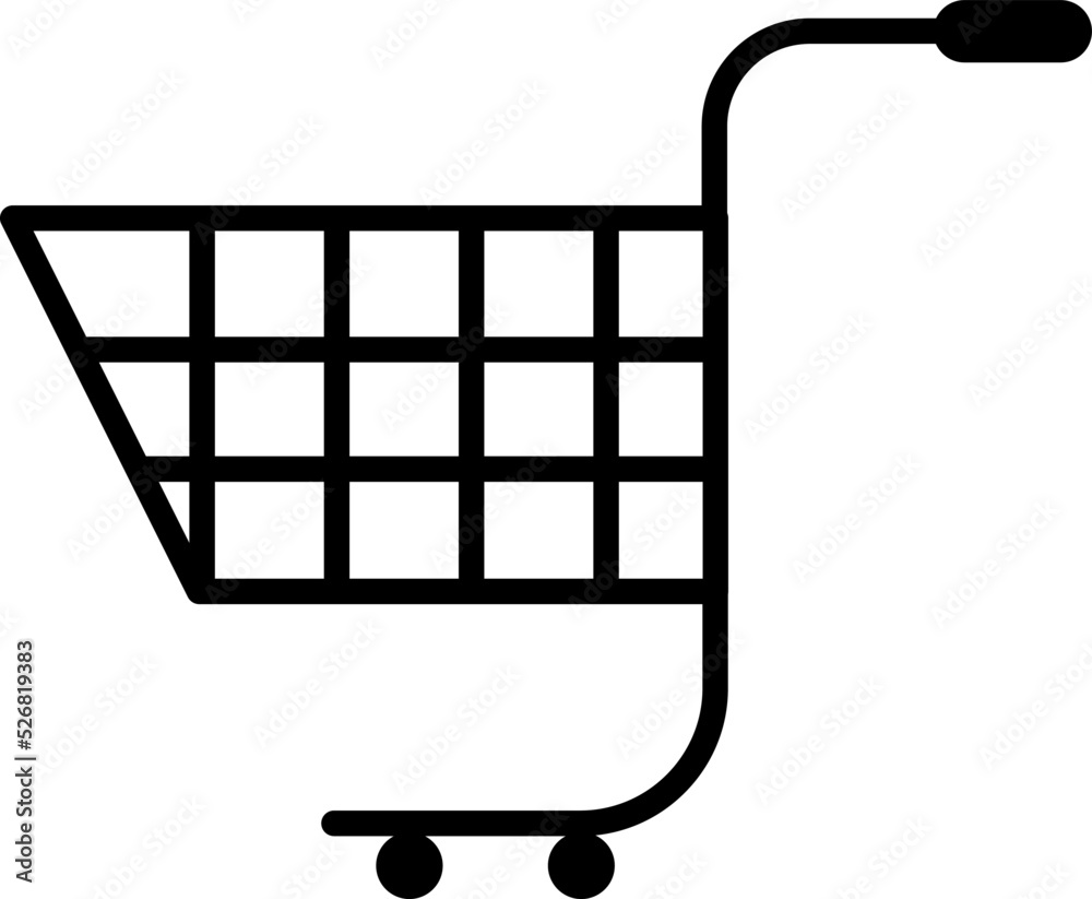 Vector shopping cart icon or logo. flat design illustration with isolated white background Vector shopping cart icon or logo. flat design illustration with isolated white background