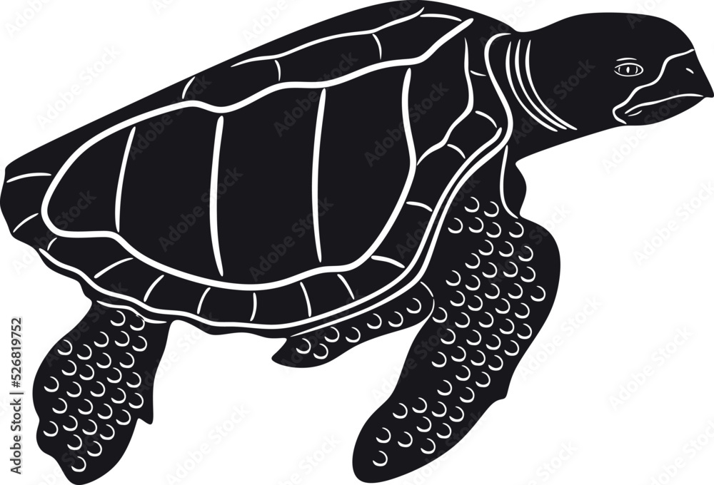 Fototapeta premium turtle logo black design handmade vector