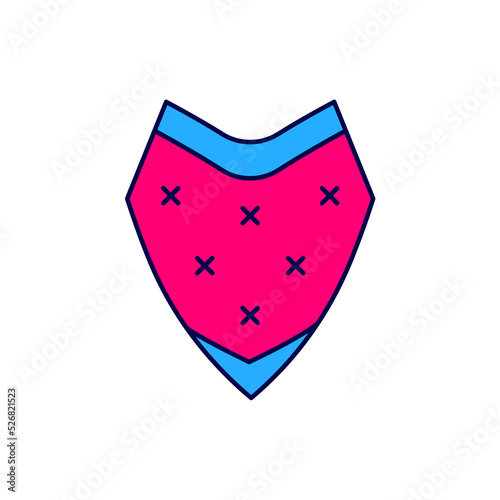 Filled outline Traditional mexican poncho clothing icon isolated on white background. Vector