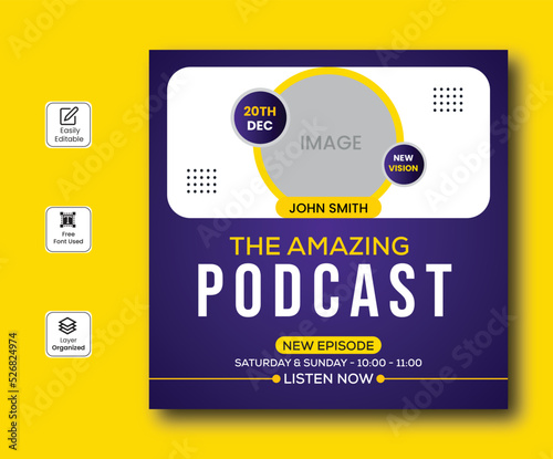 Podcast talk show unique social media banner design 
