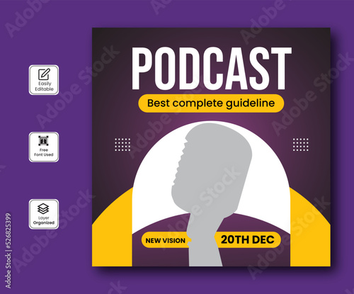 Podcast talk show unique social media banner design 
