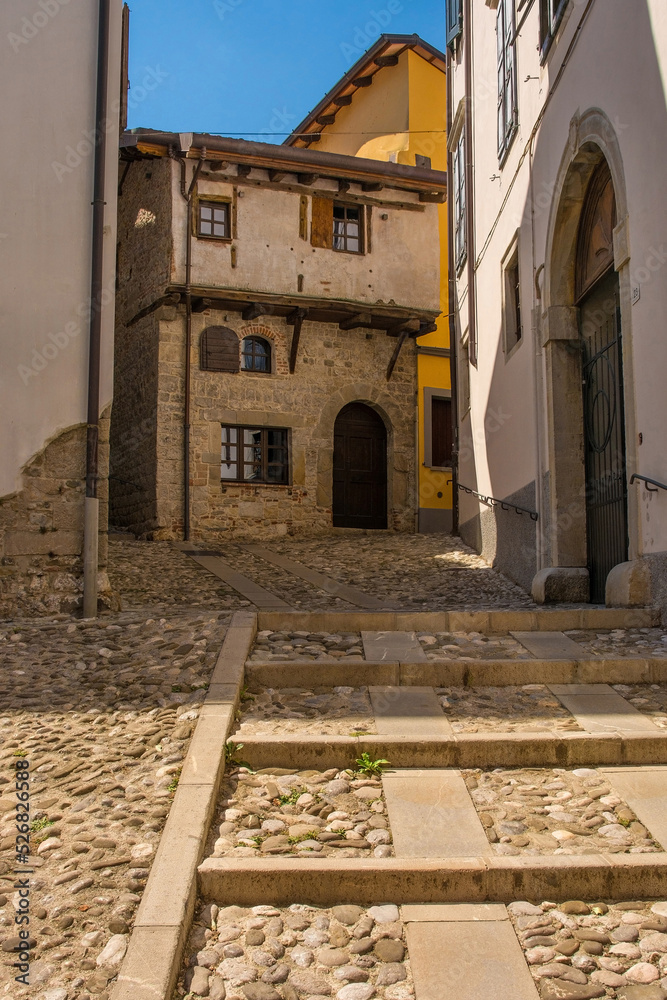 A medieval house in the historic centre of Cividale del Friuli, Udine Province, Friuli-Venezia Giulia, north east Italy. 15th century
